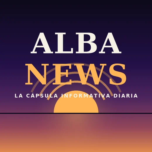 Portada de Alba News: el amanecer neón de Alba sobre un cielo índigo